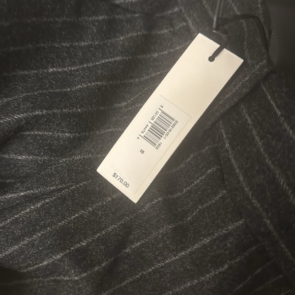 NWT! Banana Republic Gray Stripe Relaxed Slim Pinstripe Flannel Blazer and Pants - Picture 10 of 12